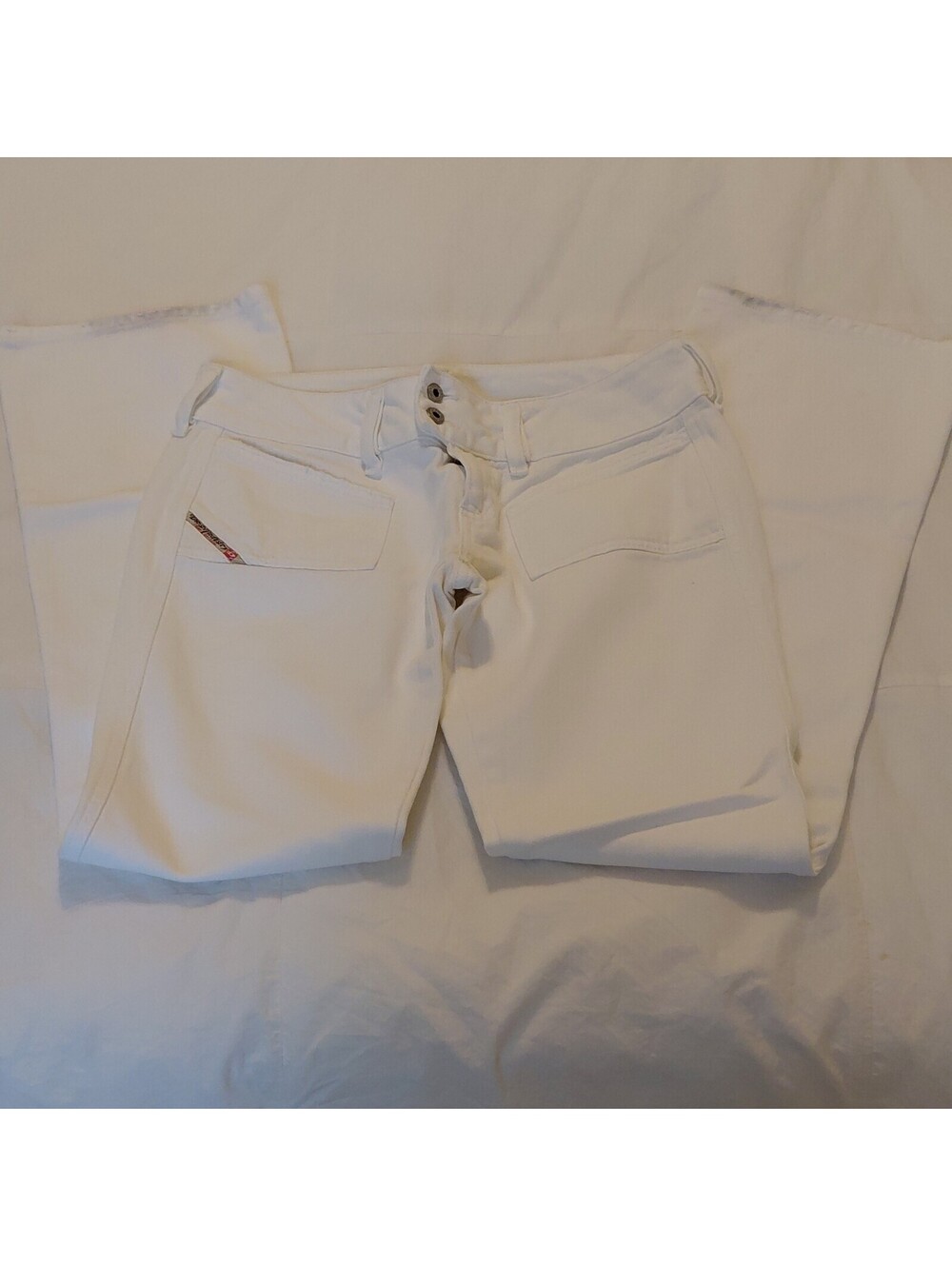 Diesel White Denim Jeans women Bootcut Button Fly 5-Pocket Made in Italy #445